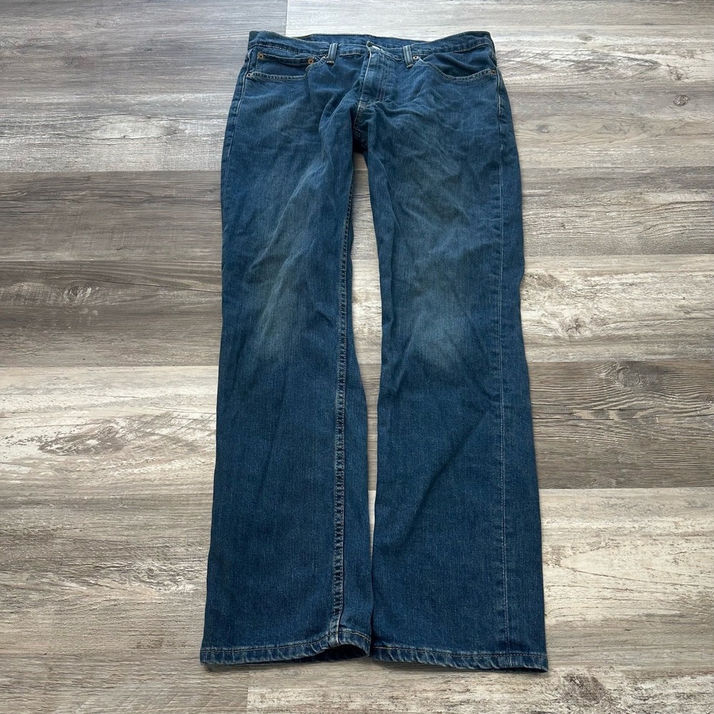 Levi's 511 Red Tab Faded‎ Dark Wash Blue Mens 34x31 Worn In Slim Fit Denim Jeans